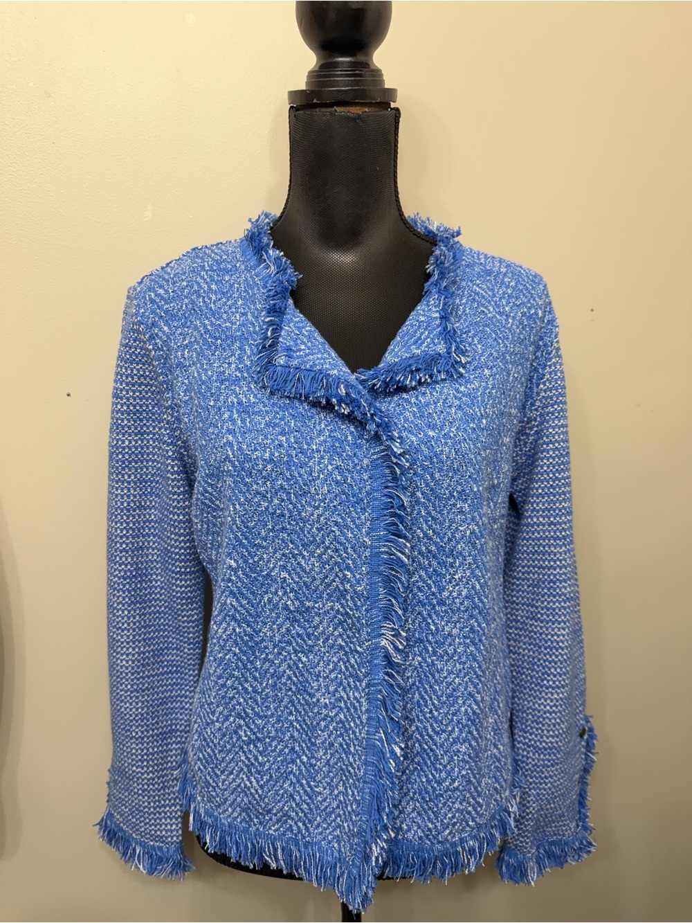 NWT NIC+ ZOE Women’s Blue Fringe Edge Jacket Blazer M